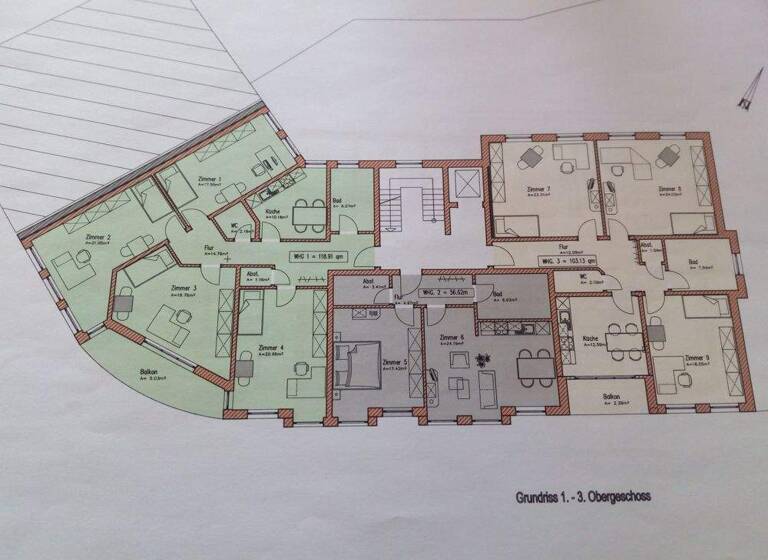 Wohnung zur Miete - Erstbezug 930 € 3 Zimmer 103 m² 2. Geschoss Rothenditmold Kassel / Rothenditmold 34127