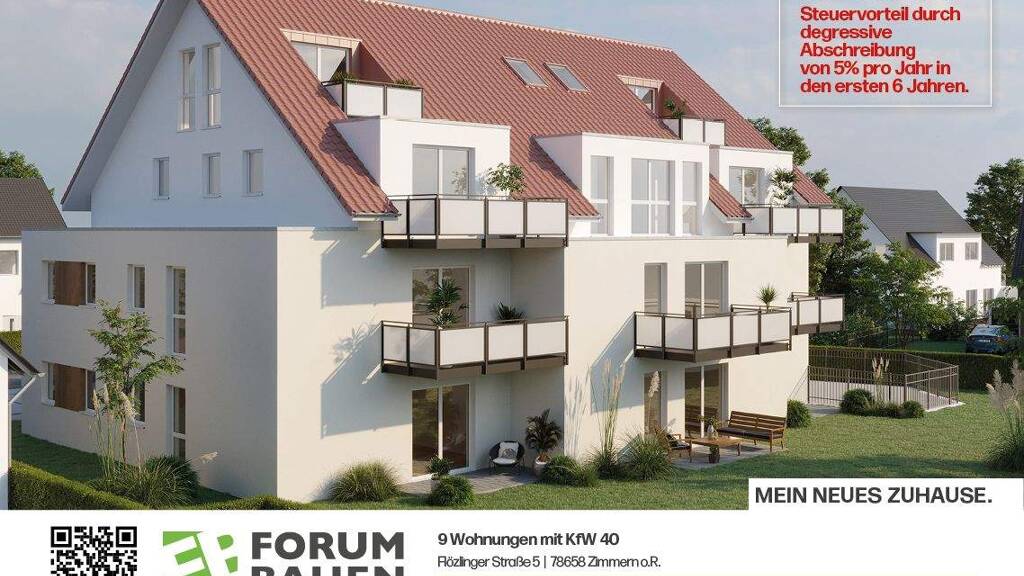 Terrassenwohnung zum Kauf provisionsfrei als Kapitalanlage geeignet 406.500 € 3,5 Zimmer 84,4 m² Flözlingerstraße 5 Zimmern Zimmern ob Rottweil 78658
