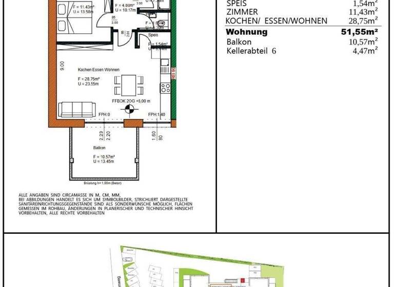 Wohnung zum Kauf - Erstbezug 239.000 € 2 Zimmer 51,6 m² 2. Geschoss frei ab 31.12.2026 Rosegg 9232