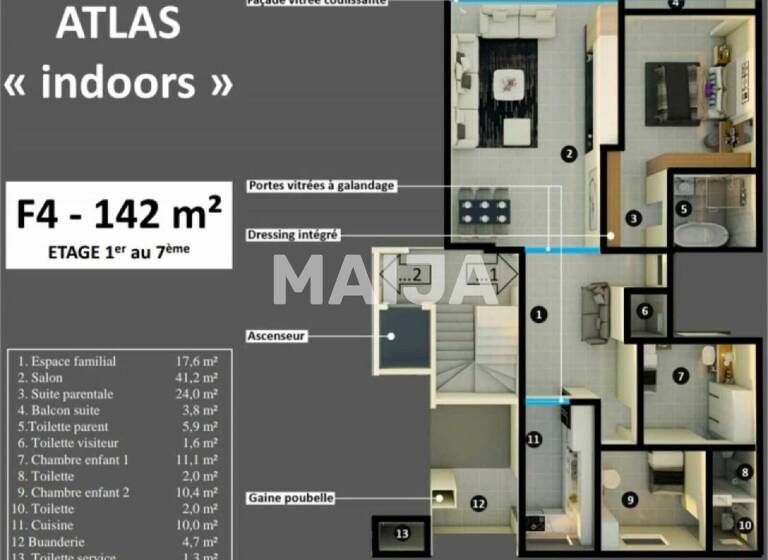 Studio zum Kauf 305.400 € 4 Zimmer 145 m² 6. Geschoss Almadies Almadies 12000