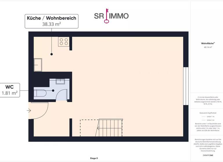 Wohnung zur Miete 770 € 2 Zimmer 58 m² Trier-Ost Trier 54295
