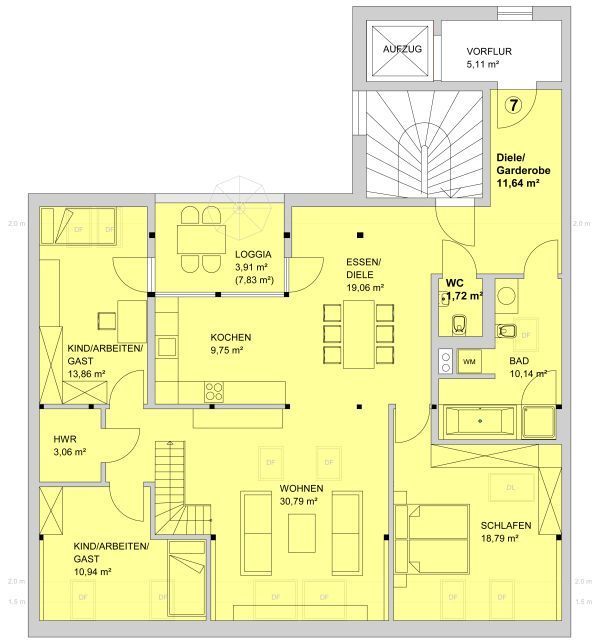 Maisonette zur Miete 1.250 € 4 Zimmer 154 m²<br/>Wohnfläche 4.<br/>Geschoss 01.12.2024<br/>Verfügbarkeit Äußere Plauensche Straße 17 Mitte - Nord 122 Zwickau 08056