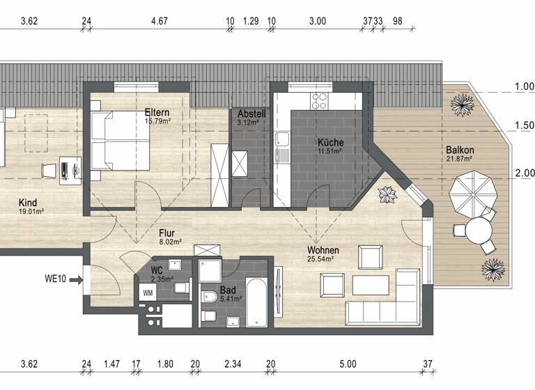 Wohnung zum Kauf 265.000 € 3 Zimmer 83 m²<br/>Wohnfläche Dachgeschoss<br/>Geschoss Altenhaßlau Linsengericht 63589
