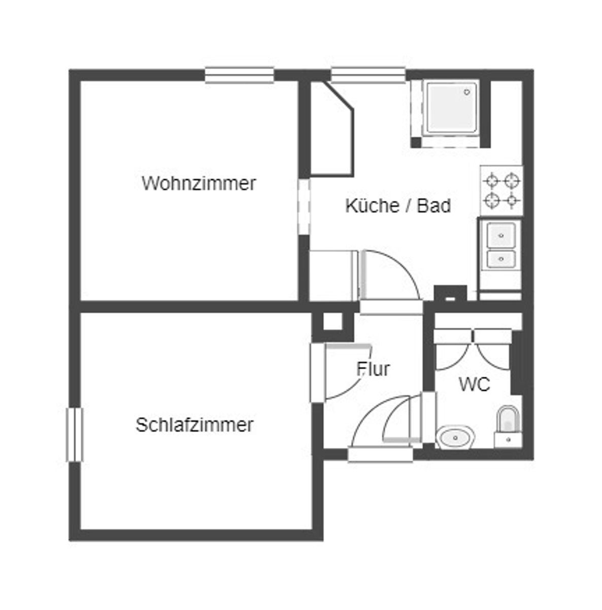 Immobilie zum Kauf als Kapitalanlage geeignet 95.000 € 2 Zimmer 30 m²<br/>Fläche Schmidener Vorstadt Stuttgart 70374