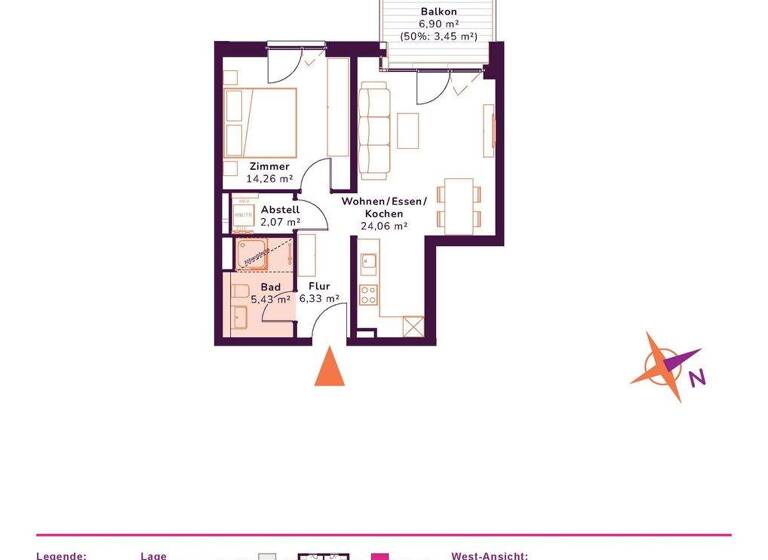 Wohnung zur Miete - Erstbezug 1.294 € 2 Zimmer 55,7 m² 1. Geschoss Archenholdstrasse 19 Friedrichsfelde Berlin 10315