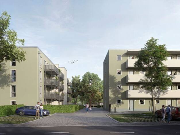 Wohnung zur Miete - Erstbezug 798 € 2 Zimmer 63,8 m² 1. Geschoss frei ab 01.04.2027 Asternstraße Achterathsfeld Moers 47447