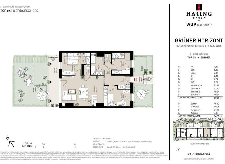 Wohnung zum Kauf - Erstbezug 573.500 € 4 Zimmer 88 m² EG Süßenbrunner Straße 61 Wien 1220