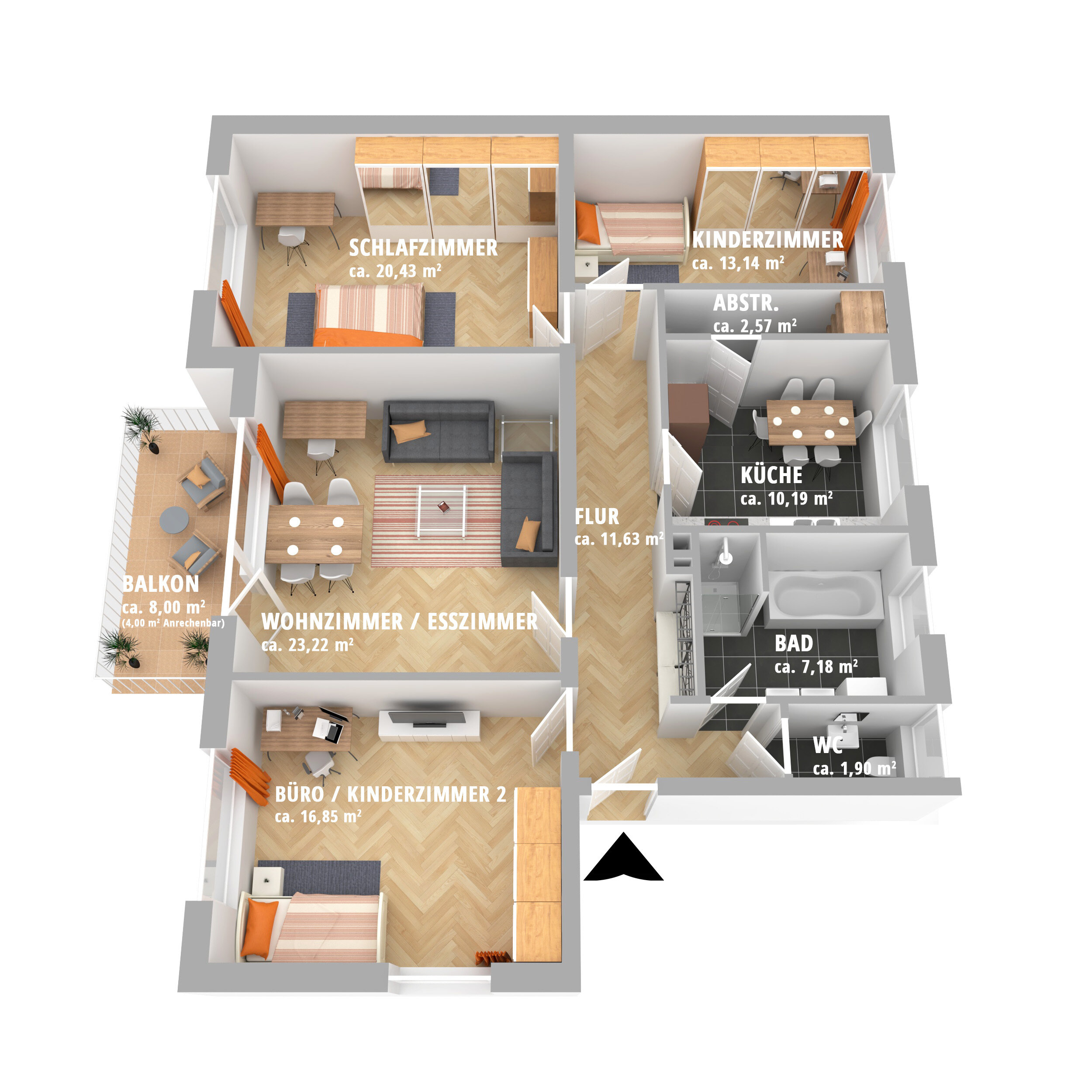 Wohnung zur Miete 1.150 € 4 Zimmer 110 m²<br/>Wohnfläche ab sofort<br/>Verfügbarkeit Allachstraße 48 Planungsbezirk 301 Straubing 94315