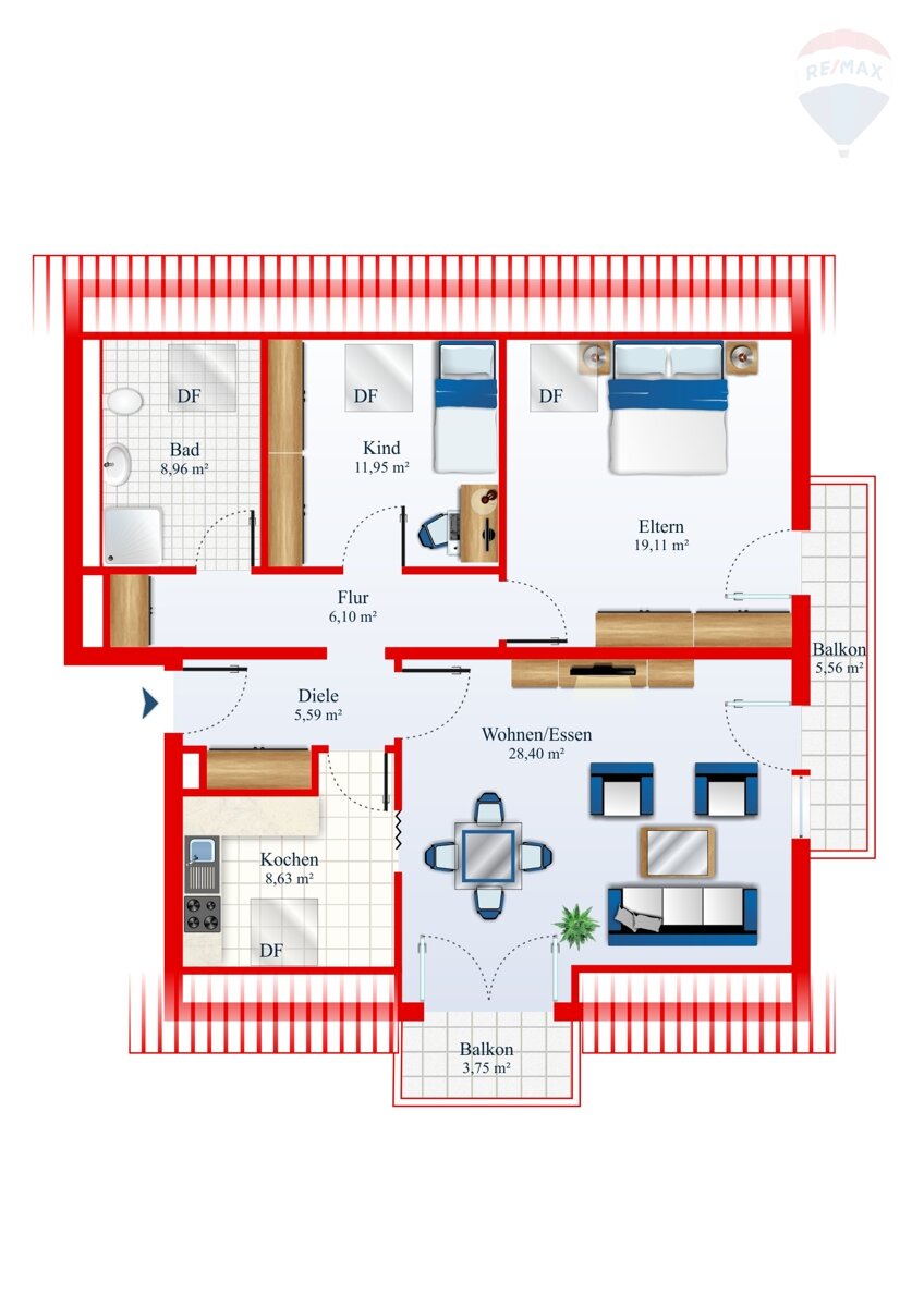 Wohnung zum Kauf 220.000 € 3 Zimmer 98 m²<br/>Wohnfläche Merzig Merzig 66663