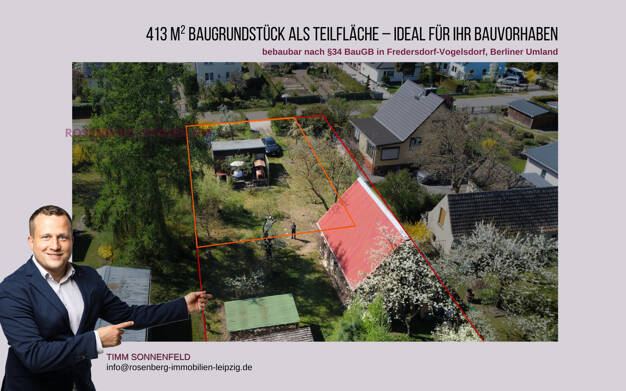 Grundstück zum Kauf 199.900 € 413 m² Grundstück Jahnstraße 8 Fredersdorf-Nord Fredersdorf-Vogelsdorf 15370
