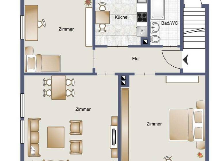 Wohnung zum Kauf 265.000 € 3 Zimmer 73 m² 1. Geschoss Hedelfingen Stuttgart / Hedelfingen 70329