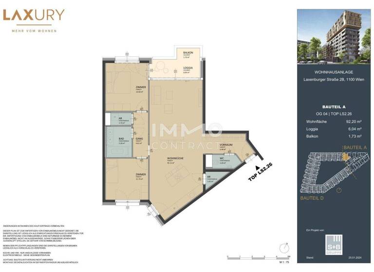 Wohnung zum Kauf - Erstbezug provisionsfrei 660.000 € 3 Zimmer 92,2 m² Wien 1100