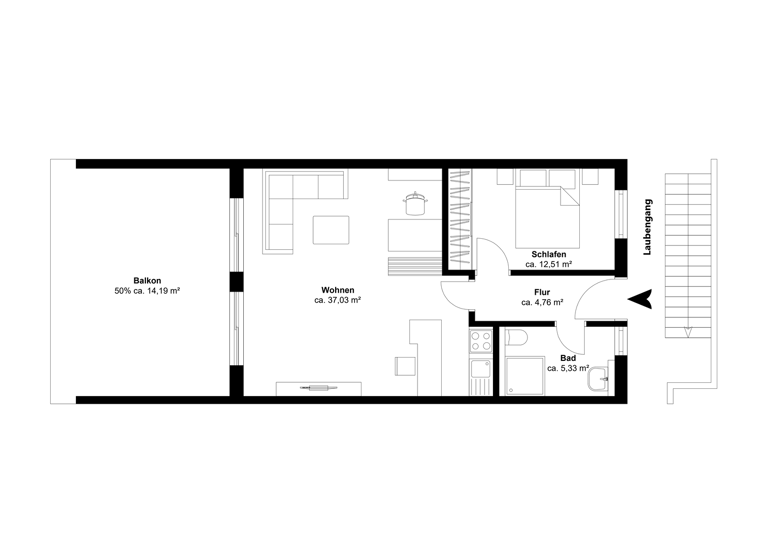 Wohnung zum Kauf 399.000 € 2 Zimmer 74 m² Heppstraße 4 Ingolstadt 85057