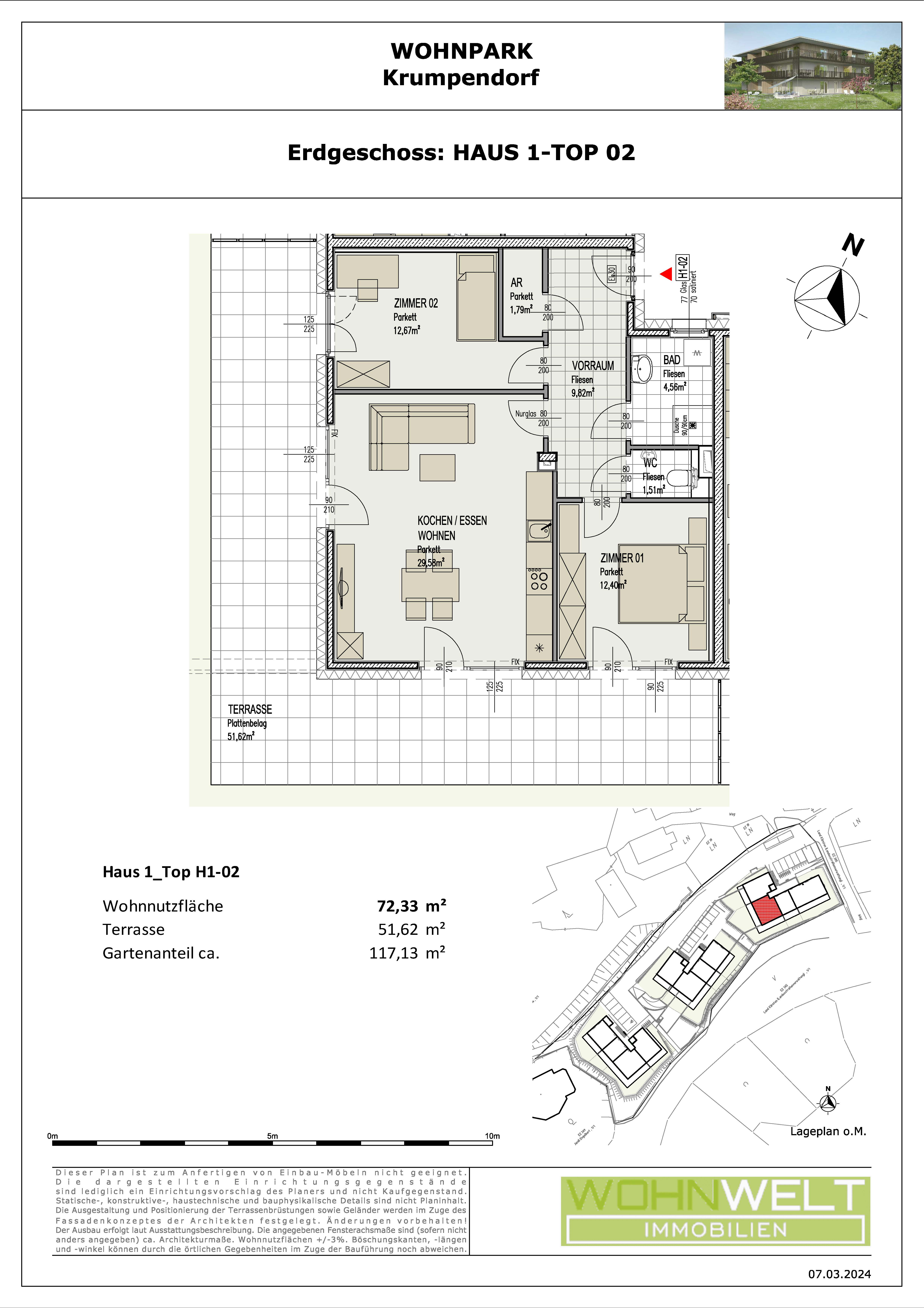 Wohnung zum Kauf provisionsfrei 479.980 € 3 Zimmer 72 m²<br/>Wohnfläche EG<br/>Geschoss Krumpendorf am Wörthersee 9201