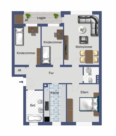 Wohnung zum Kauf provisionsfrei 233.000 € 4 Zimmer 92,1 m² 3. Geschoss Hohe Straße 38 a Alt-Tannenbusch Bonn 53119