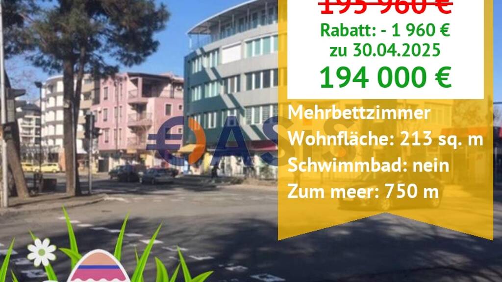Studio zum Kauf provisionsfrei 194.000 € 5 Zimmer 213 m² 2. Geschoss Slanchev Bryag Sunny Beach 8240