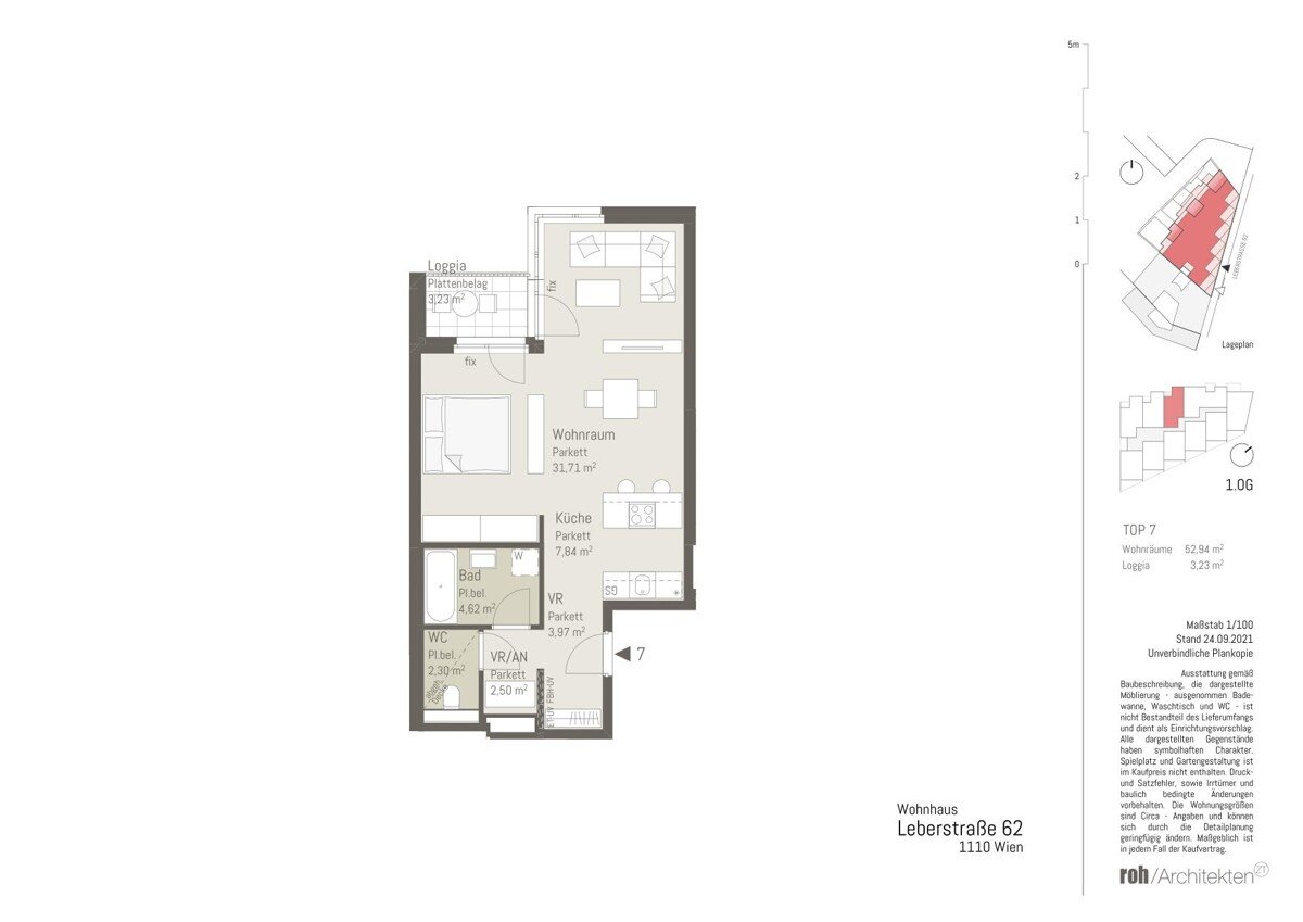 Wohnung zur Miete 647 € 1 Zimmer 52,9 m²<br/>Wohnfläche 1.<br/>Geschoss Wien 1110