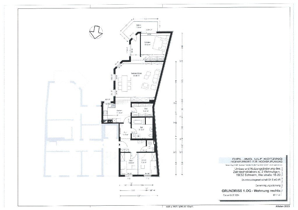 Wohnung zum Kauf provisionsfrei 348.000 € 4 Zimmer 114,3 m²<br/>Wohnfläche 1.<br/>Geschoss Paulsstadt Schwerin 19053