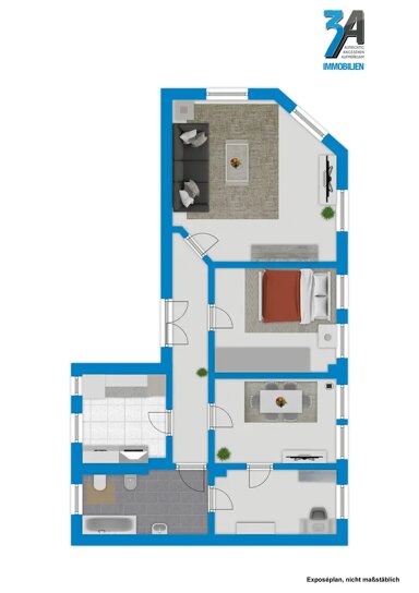 Wohnung zur Miete 700 € 4 Zimmer 113 m² frei ab sofort Südstraße Südliche Innenstadt Halle (Saale) 06110