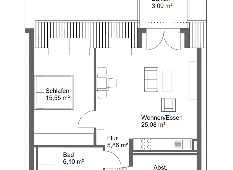 Wohnung zur Miete - Erstbezug 900 € 2 Zimmer 60,7 m² 2. Geschoss Lorenz-Krapp-Straße 24 Bamberg 96052
