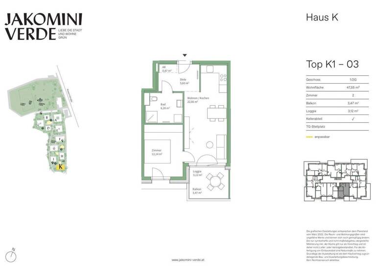 Wohnung zum Kauf - Erstbezug 245.000 € 2 Zimmer 1. Geschoss Kasernstraße Jakomini Graz 8010