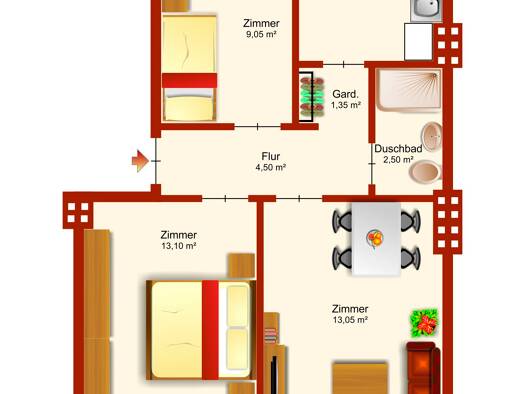 Wohnung zur Miete 795 € 3 Zimmer 75 m² frei ab 01.10.2026 Calvinstraße 4 Westend West 28217