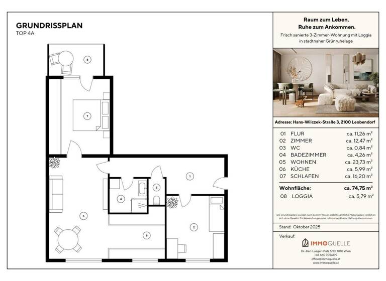 Wohnung zum Kauf 269.000 € 3 Zimmer 80,5 m² Leobendorf 2100