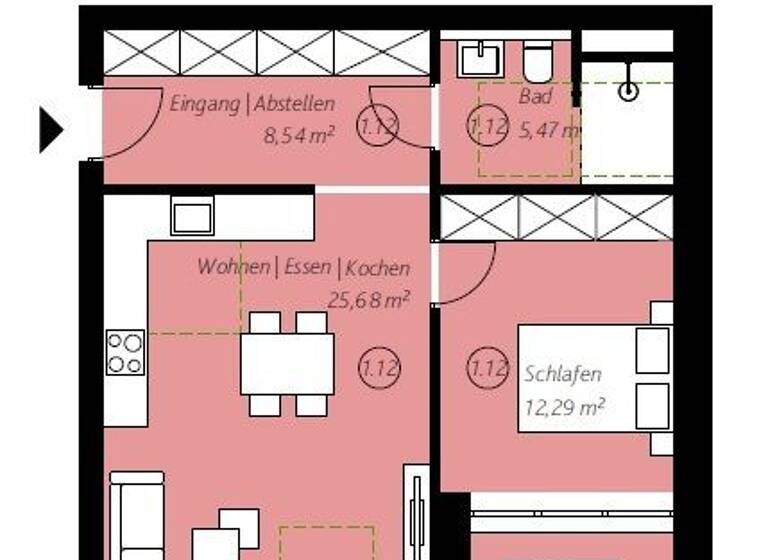 Wohnung zum Kauf - Erstbezug 242.500 € 2 Zimmer 54,9 m² Heidmühle Schortens 26419