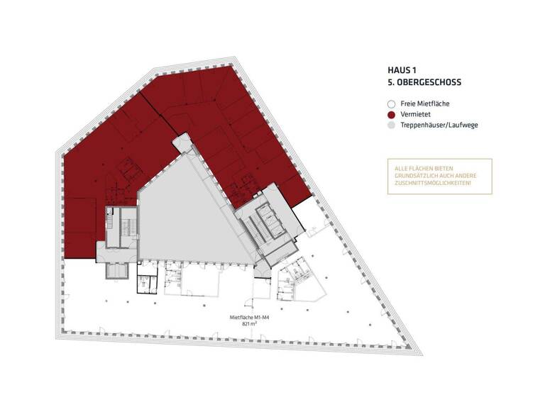 Bürofläche zur Miete provisionsfrei 17,50 € 1 Zimmer 821 m² Bürofläche Bahnhofsplatz 42 Bahnhofsvorstadt Bremen 28195