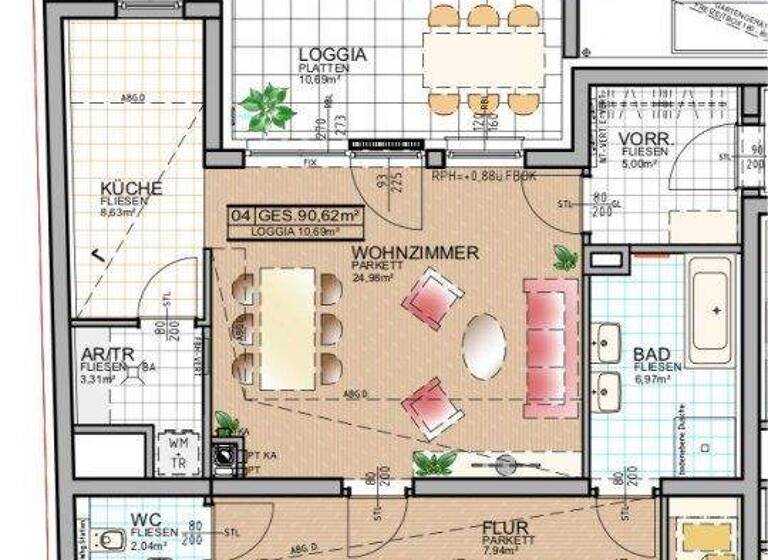 Wohnung zur Miete 1.217 € 4 Zimmer 90,6 m² EG Mautner-Markhof-Straße 6 Schwechat 2320