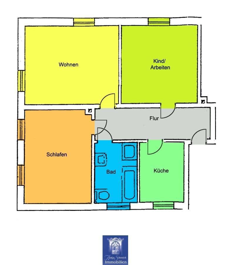 Wohnung zur Miete 540 € 3 Zimmer 78,8 m²<br/>Wohnfläche Gröba Riesa 01591