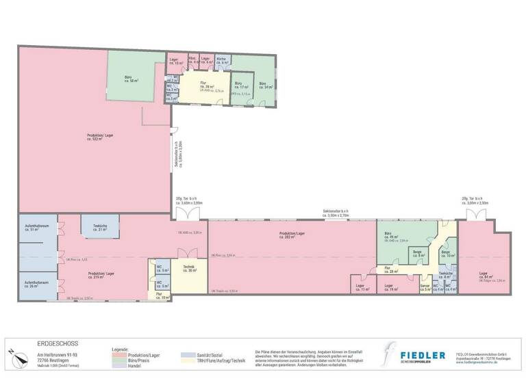 Lagerhalle zum Kauf provisionsfrei 1.583 m² Lagerfläche Am Heilbrunnen 91 Industriegebiet Reutlingen 72766