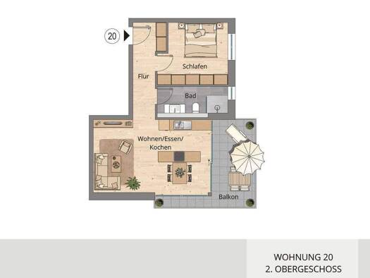 Wohnung zur Miete - Erstbezug 672 € 2 Zimmer 61,1 m² 2. Geschoss Rothenburger Str. 25 Creglingen 97993