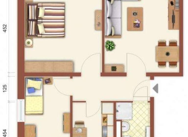 Wohnung zur Miete 430 € 3 Zimmer 65 m² EG Johannes-R.-Becher-Str. 3 Bieblach Gera 07546