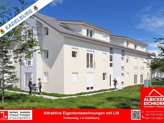 Wohnung zum Kauf - Erstbezug 319.000 € 3 Zimmer 64 m² 3. Geschoss Kadelburg Küssaberg 79790