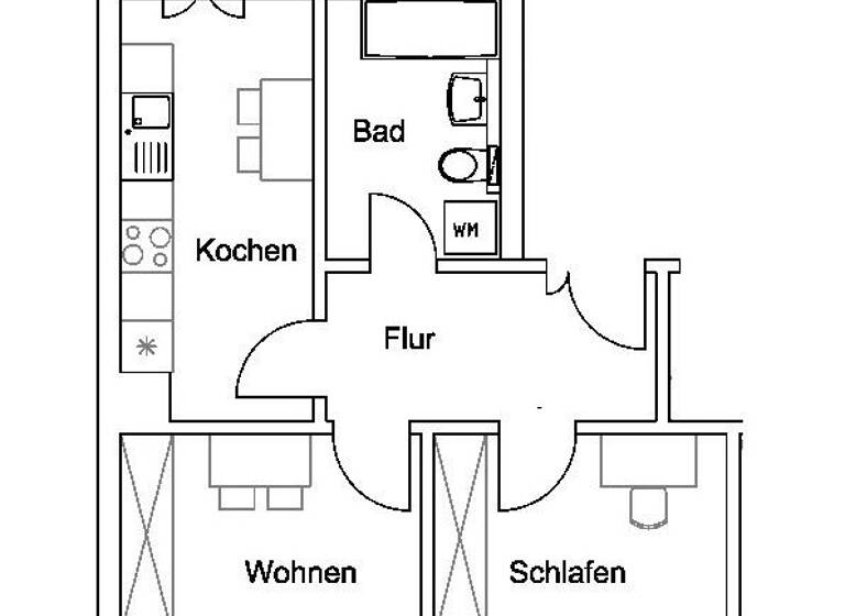 Wohnung zum Kauf 129.000 € 2 Zimmer 56,1 m²<br/>Wohnfläche 3.<br/>Geschoss Paunsdorf Leipzig 04328