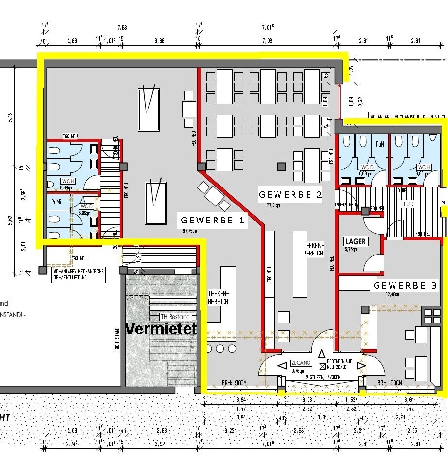 Praxis zur Miete 10 € 250 m²<br/>Bürofläche ab 67 m²<br/>Teilbarkeit Baesweiler Baesweiler 52499