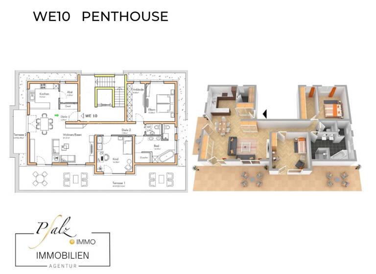 Penthouse zum Kauf - Erstbezug 515.000 € 3 Zimmer 144 m² 3. Geschoss Innenstadt Pirmasens 66953