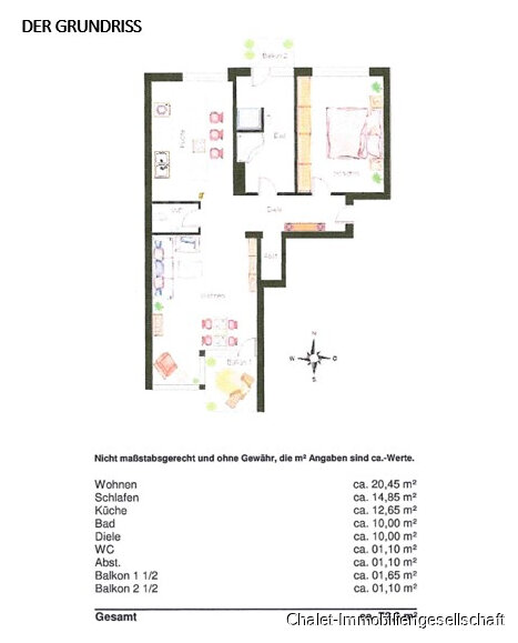 Wohnung zum Kauf 290.000 € 2 Zimmer 72,9 m²<br/>Wohnfläche 2.<br/>Geschoss ab sofort<br/>Verfügbarkeit Obergiesing München 81549