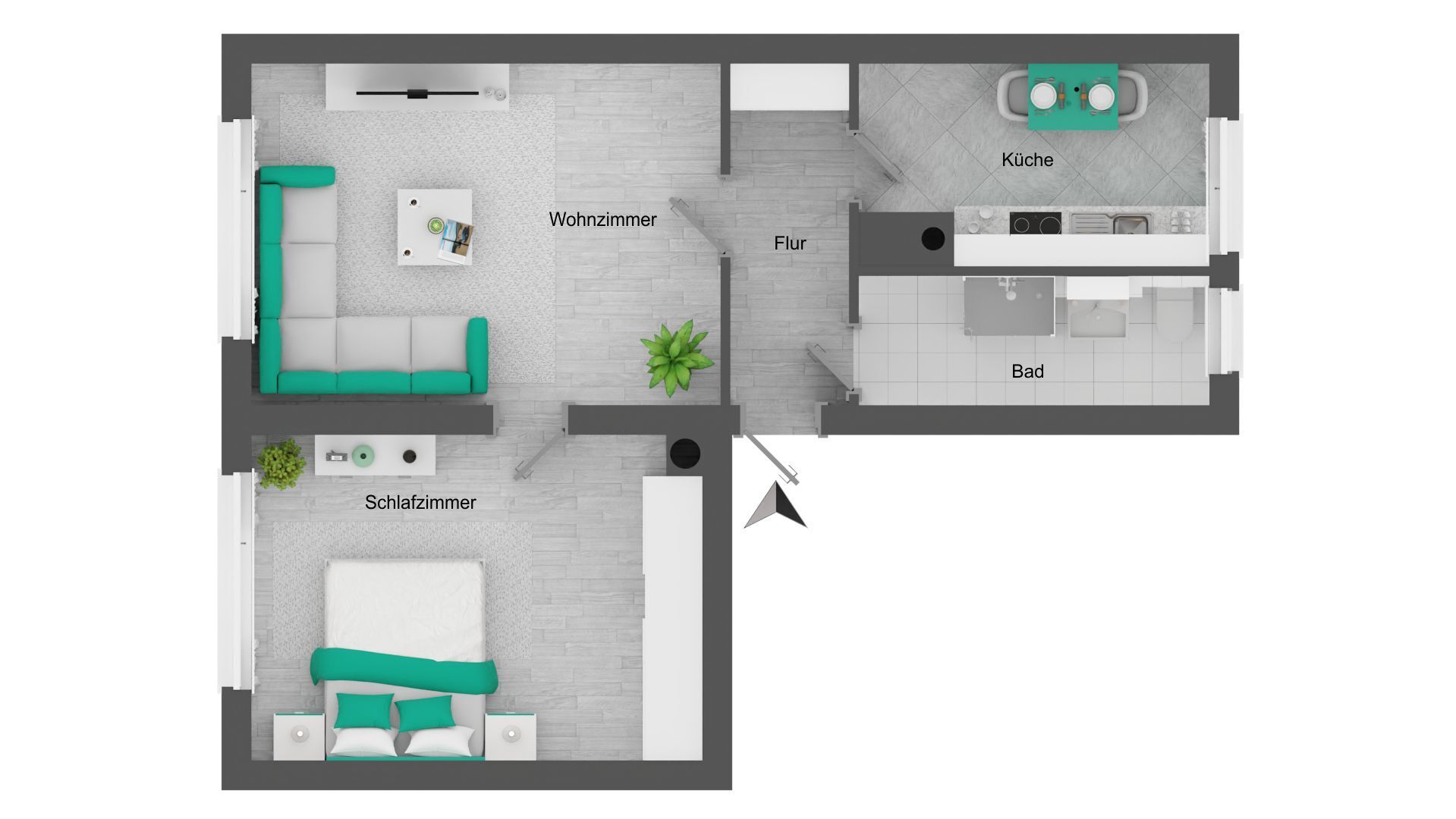 Wohnung zum Kauf 57.500 € 2 Zimmer 46 m²<br/>Wohnfläche 3.<br/>Geschoss Neukieritzsch Neukieritzsch 04575