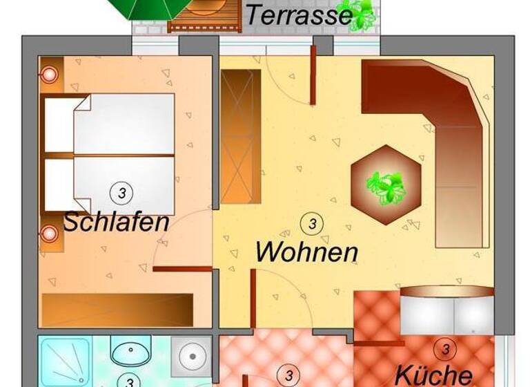 Terrassenwohnung zum Kauf 81.370 € 2 Zimmer 40,1 m²<br/>Wohnfläche Altchemnitz Chemnitz 09125