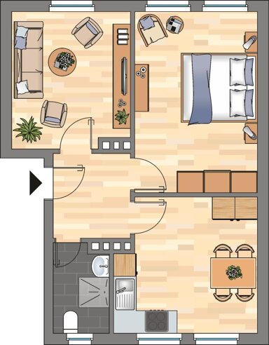 Wohnung zur Miete 309 € 2 Zimmer 43,7 m² EG frei ab 01.12.2024 Peterstraße 91 Bant Wilhelmshaven 26382