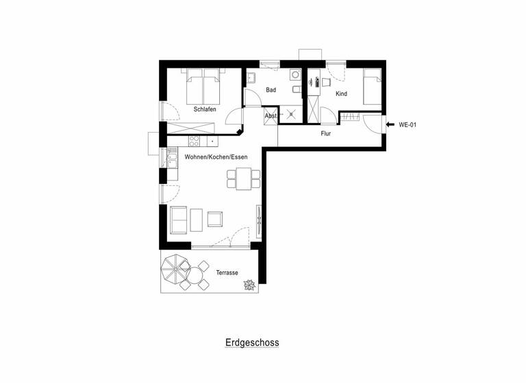 Wohnung zum Kauf provisionsfrei 633.300 € 3 Zimmer 83,6 m² EG Hindenburgstraße 1 Westheim b.Augsburg Neusäß 86356