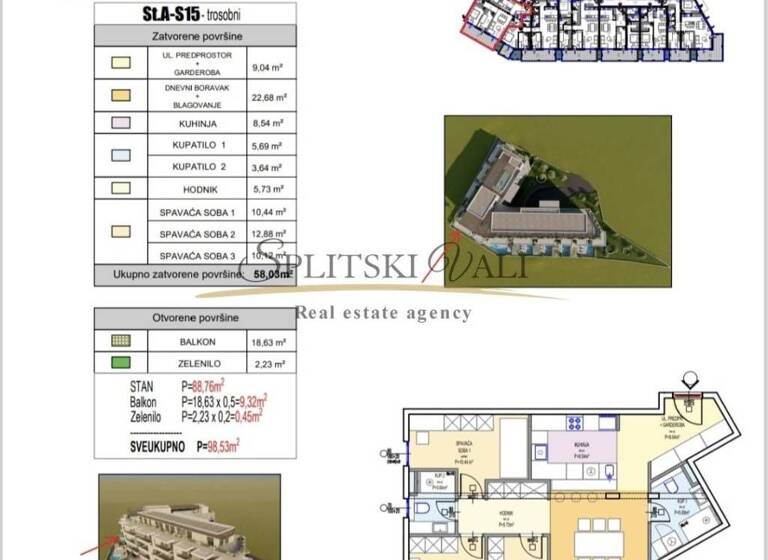 Wohnung zum Kauf 591.180 € 3 Zimmer 99 m² 1. Geschoss Split