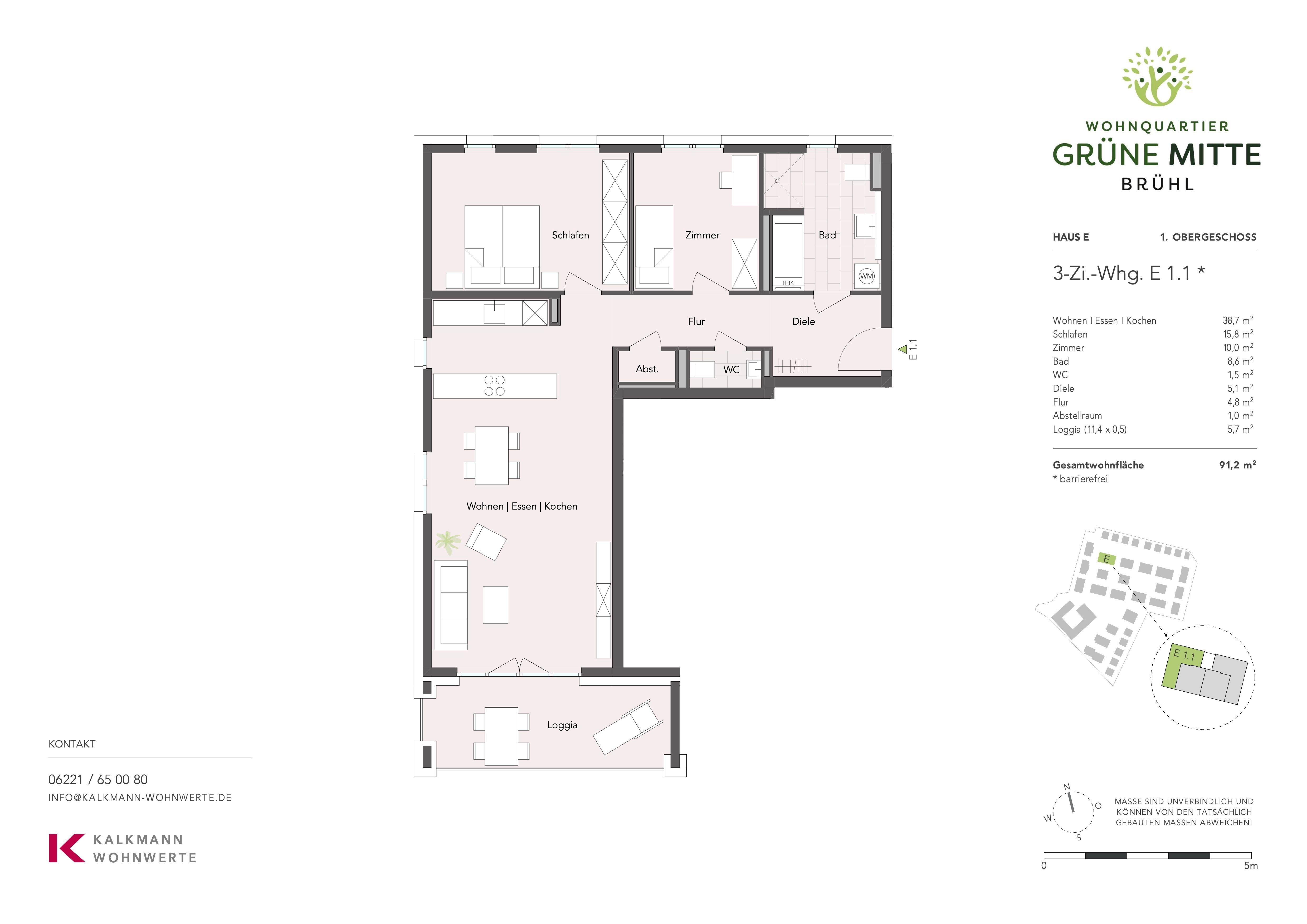 Wohnung zum Kauf provisionsfrei 473.900 € 3 Zimmer 91,2 m²<br/>Wohnfläche 1.<br/>Geschoss Am Schrankenbuckel 16 Brühl 68782