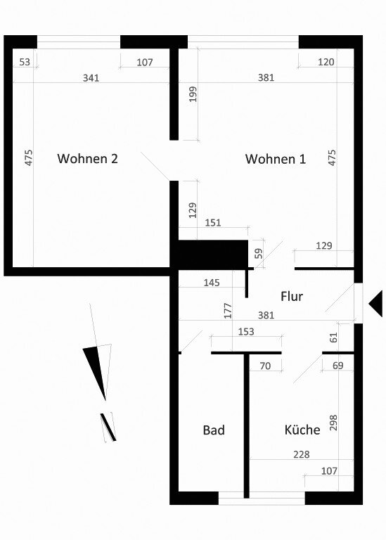 Wohnung zur Miete 340 € 2 Zimmer 49 m²<br/>Wohnfläche 1.<br/>Geschoss 01.03.2025<br/>Verfügbarkeit Otto-von-Guericke-Str. 82 Rathausviertel Magdeburg 39104