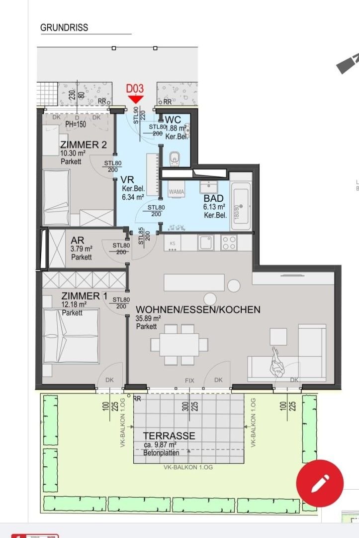 Wohnung zum Kauf 460.000 € 3 Zimmer 77 m²<br/>Wohnfläche Langenzersdorf 2103