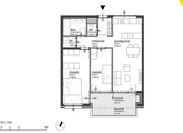 Wohnung zum Kauf 488.000 € 3 Zimmer 78,3 m² 4. Geschoss Josef-Deutsch-Strasse 3 Wien 1100