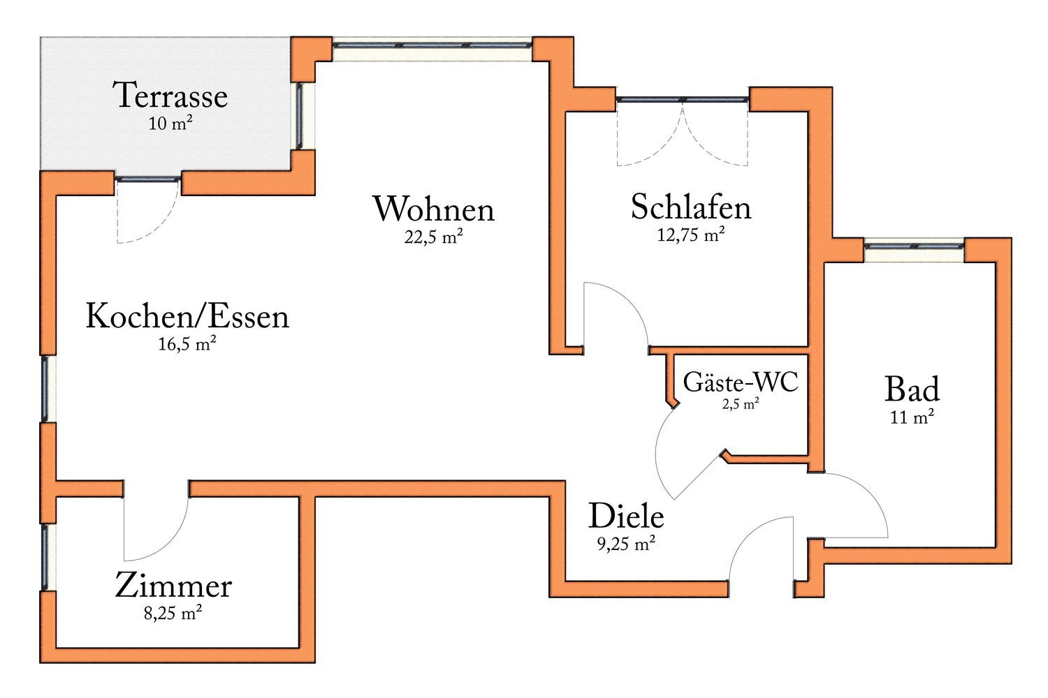 Wohnung zur Miete 1.100 € 3 Zimmer 85 m²<br/>Wohnfläche EG<br/>Geschoss Ortsgebiet Ottersweier 77833