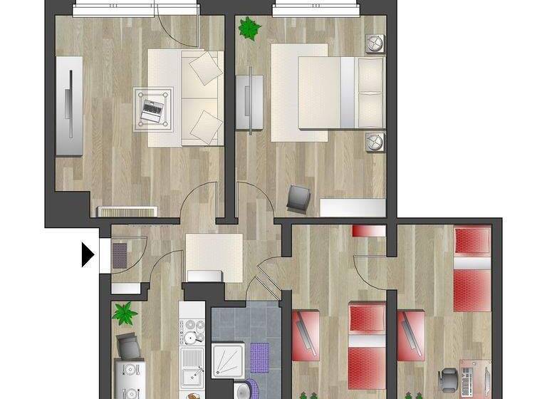 Wohnung zur Miete 485 € 4 Zimmer 71,3 m² 1. Geschoss Draisdorfer Str. 16 Furth Chemnitz 09114